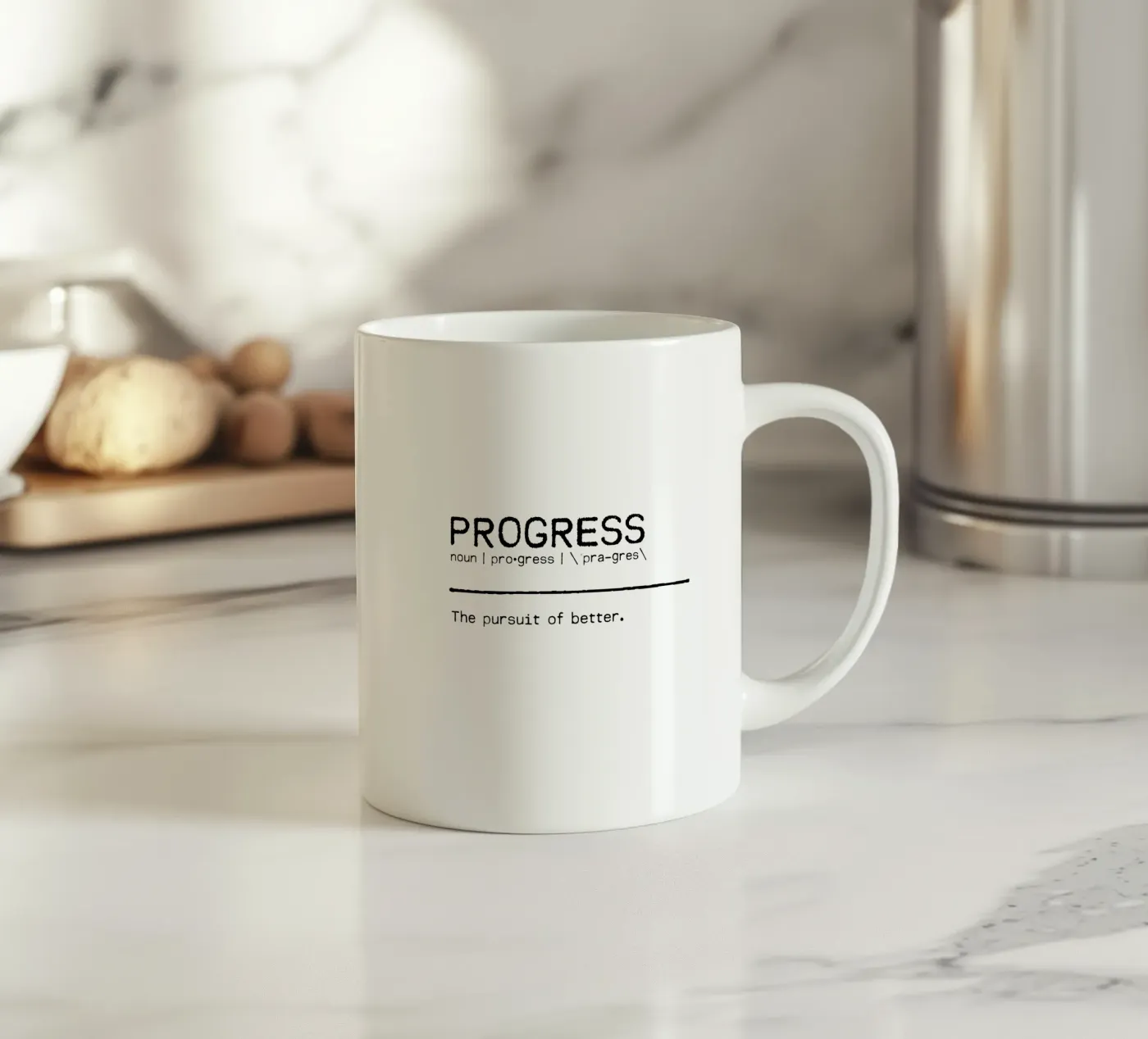 Definition Quote - Progress ceramic mug by Orara Studio