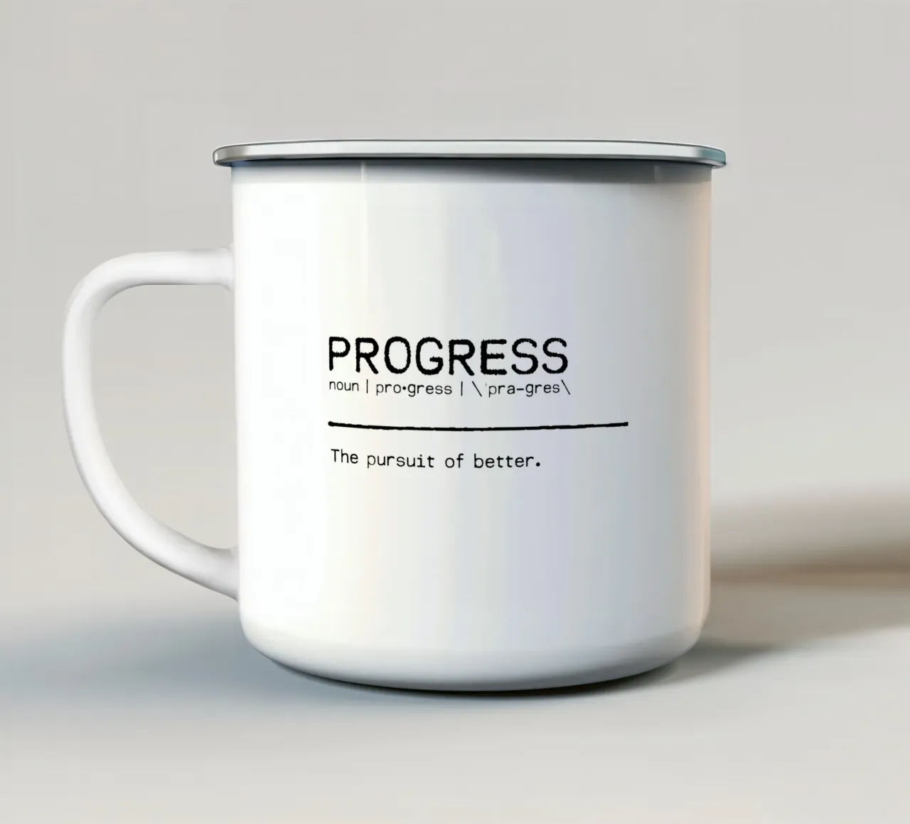 Definizione Citazione - Progresso tazza in smalto da Orara Studio
