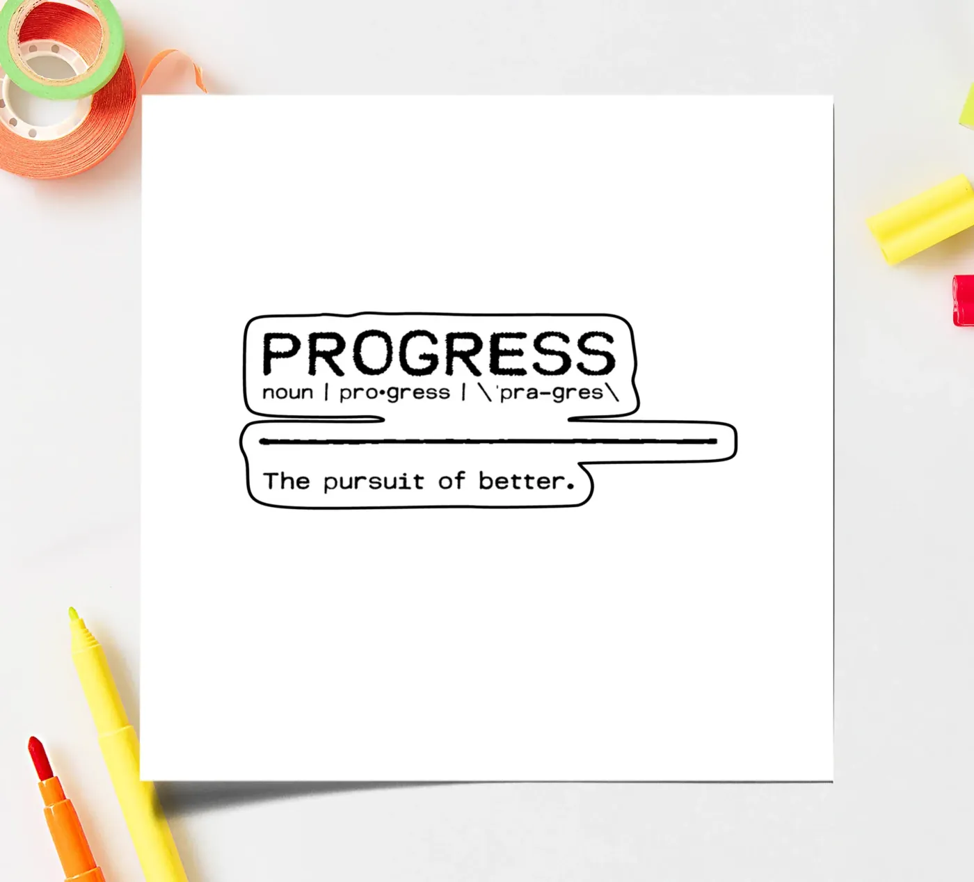 Definition Quote - Progress foglio adesivo da Orara Studio