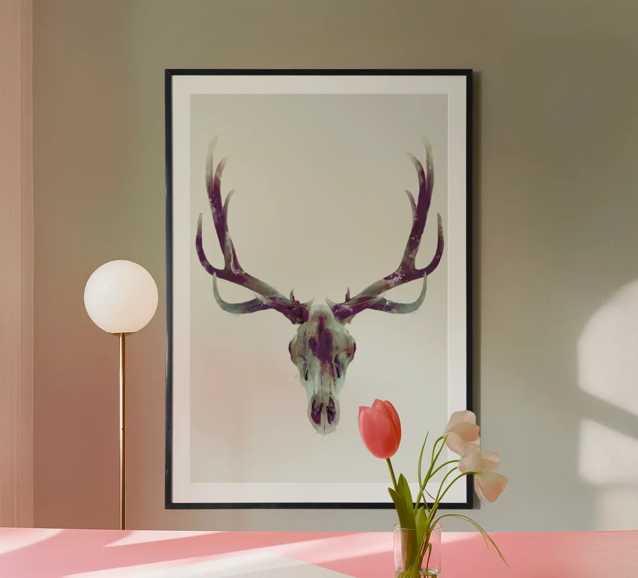 Elk Skull hahnemühle by Amy Hamilton