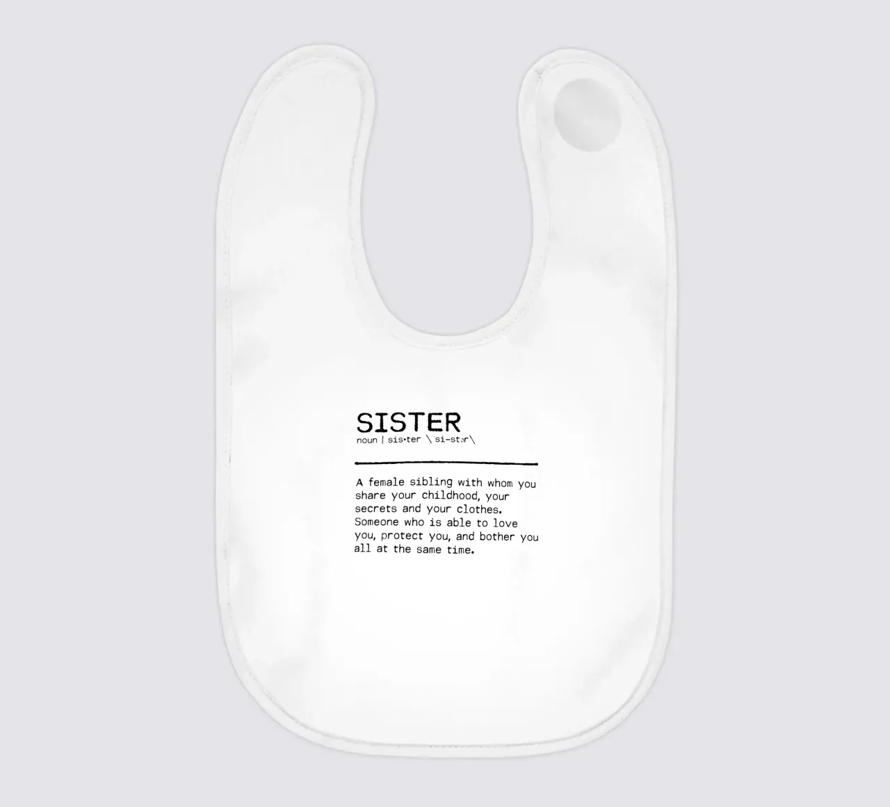 Definition Quote - Sister II baby bib by Orara Studio
