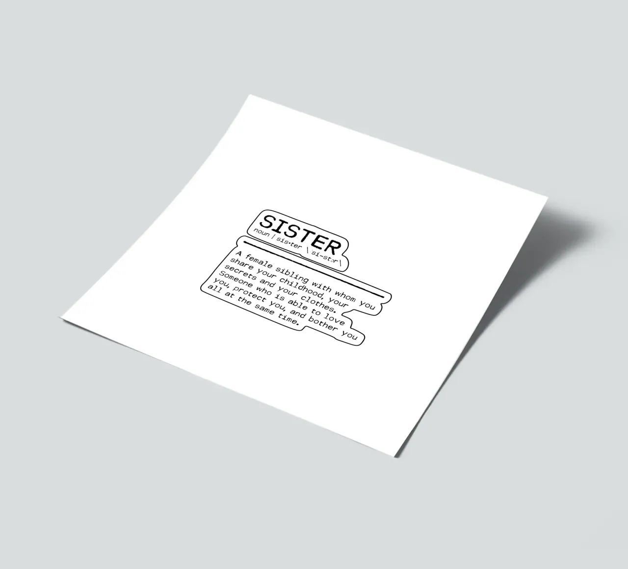Definition Quote - Sister II Stickerbogen von Orara Studio
