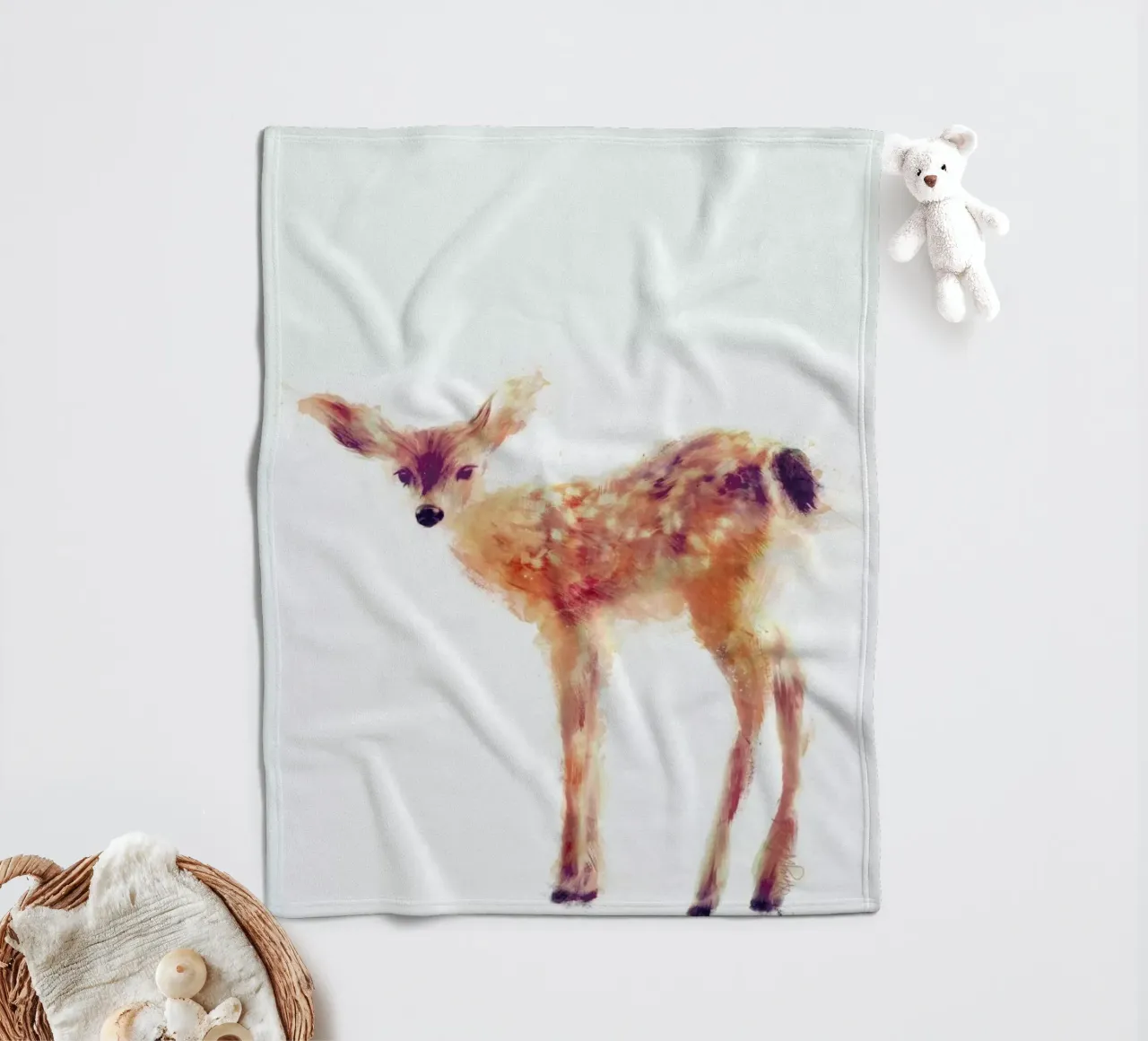 Fawn fleece blanket by Amy Hamilton