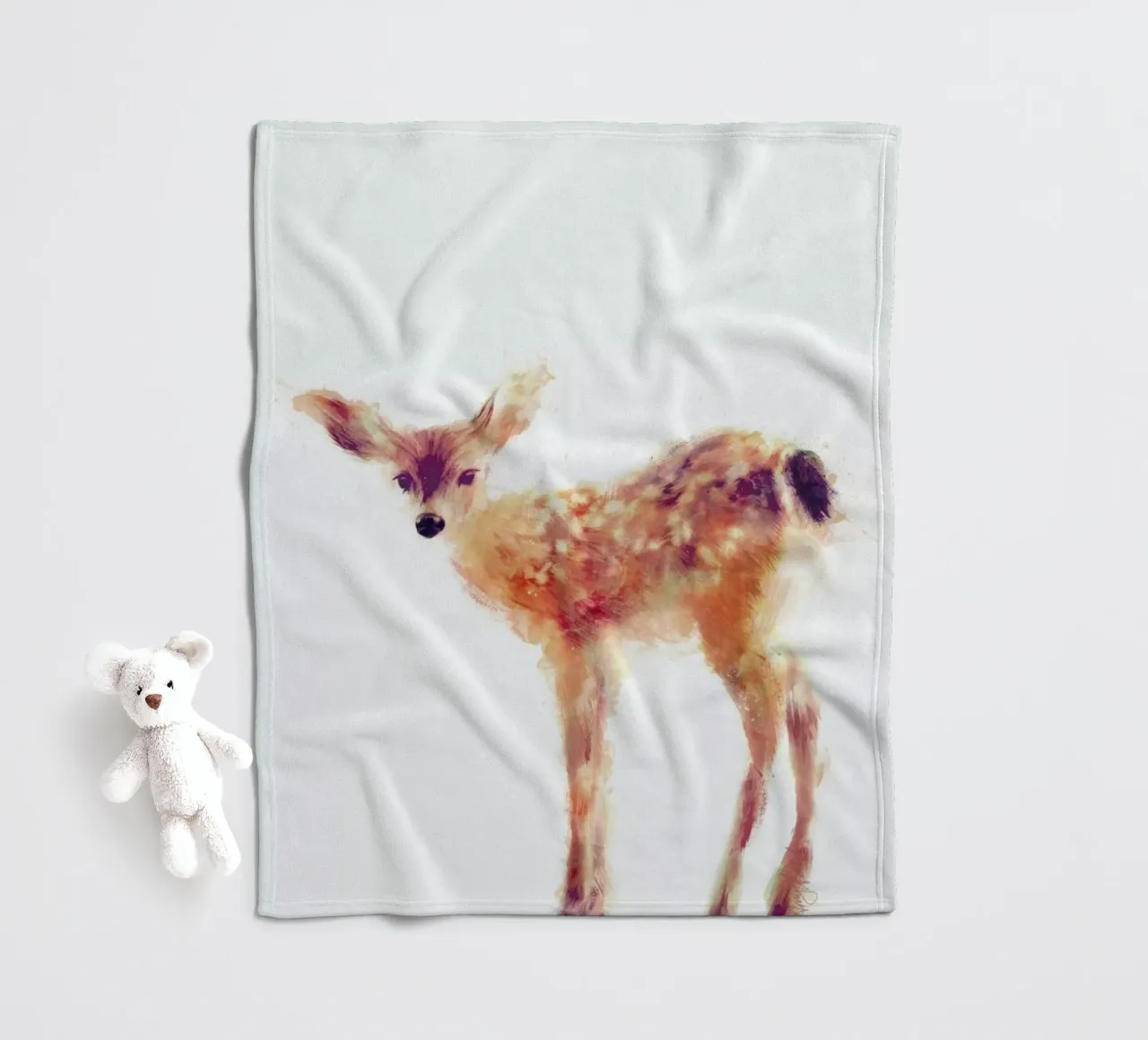 Fawn fleece blanket by Amy Hamilton
