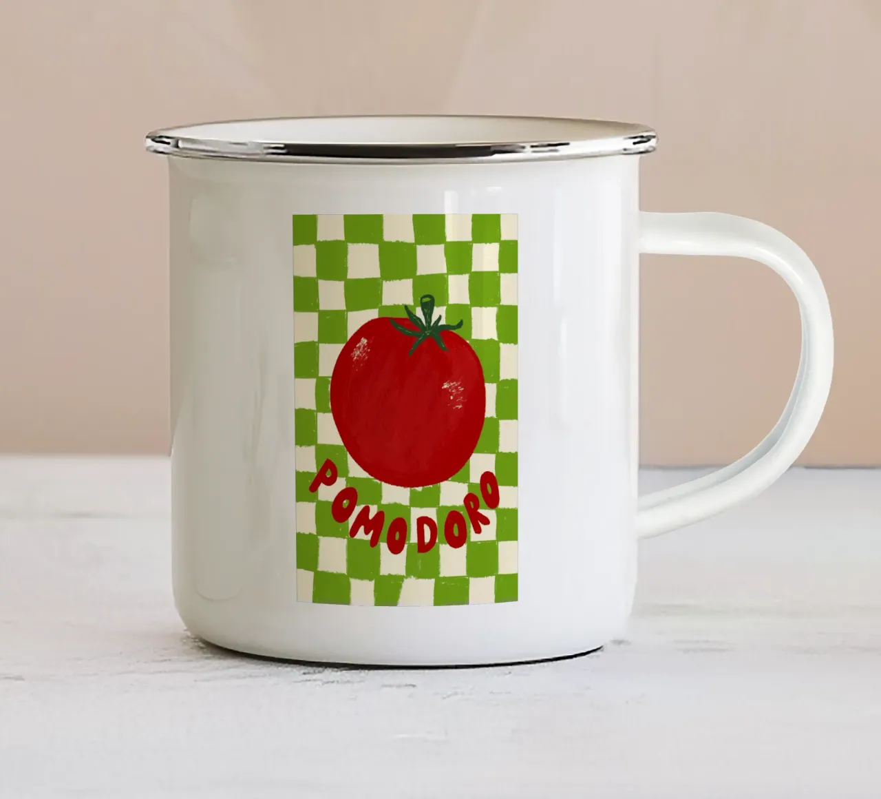 Pomodoro - Tomate tazza in smalto da Studio Dolci
