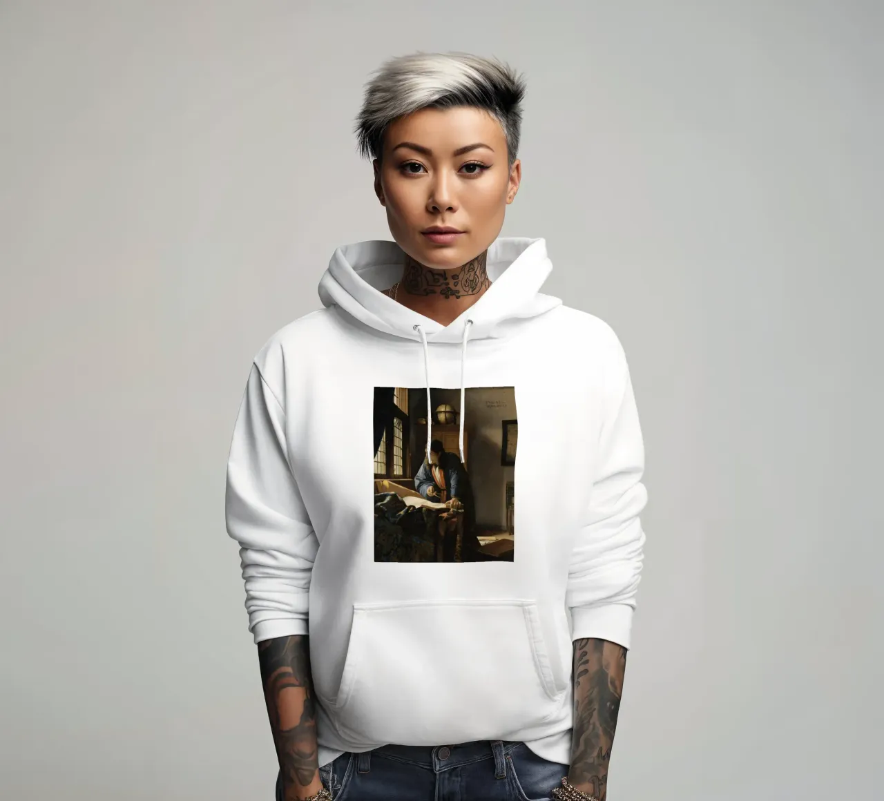 Johannes Vermeer - Il geografo felpa con cappuccio da William Store