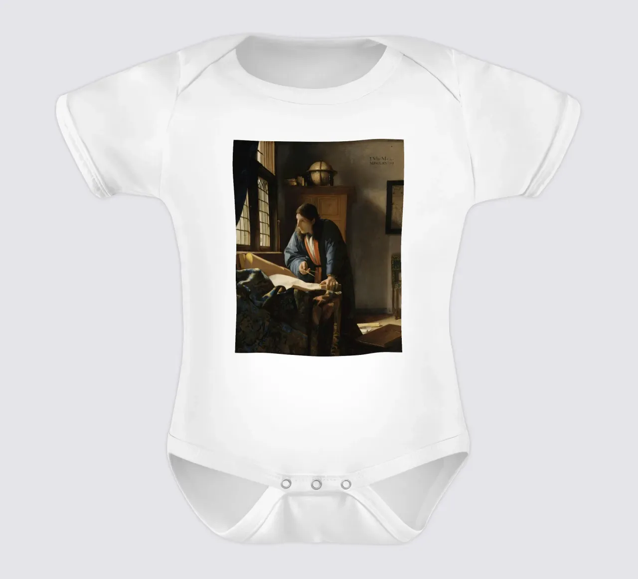 Johannes Vermeer - Il geografo body neonato maniche corte da William Store