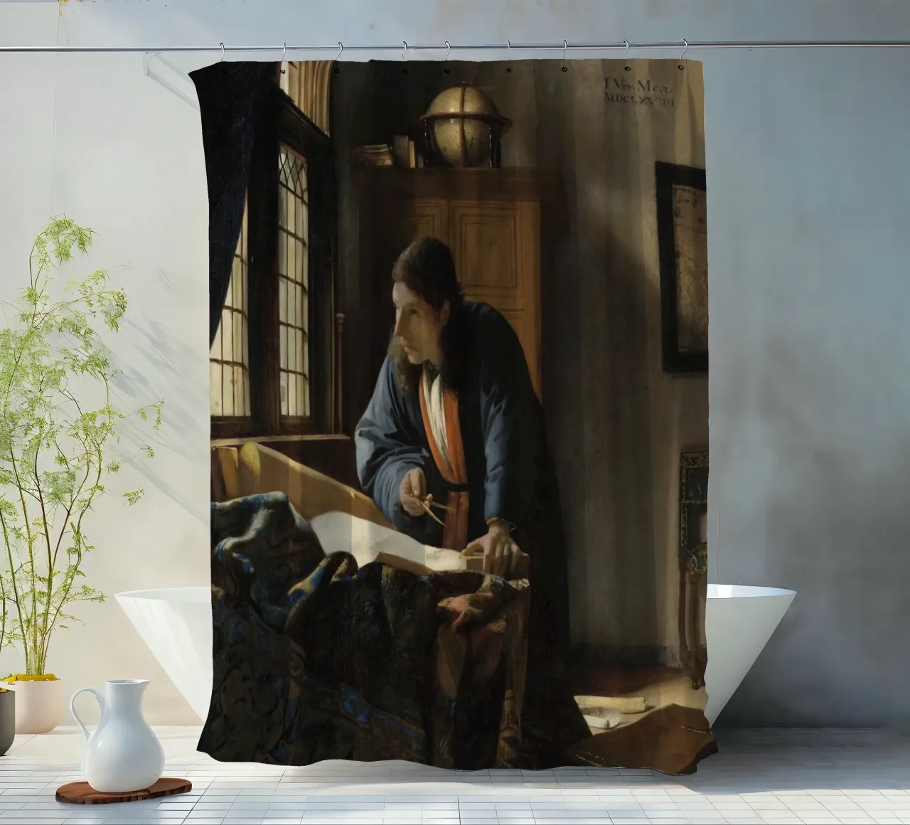 Johannes Vermeer - Il geografo tenda da doccia da William Store