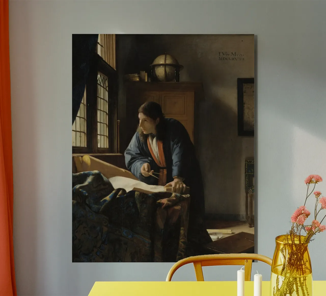Johannes Vermeer - Il geografo alluminio dibond da William Store