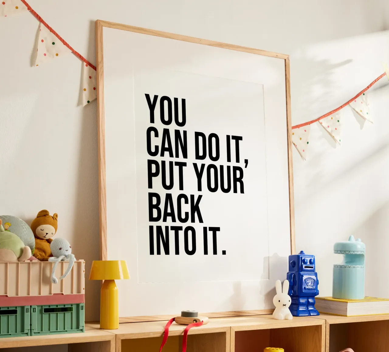 Vous pouvez le faire mettre votre dos citation poster avec cadre en plastique de Paigaam Studio