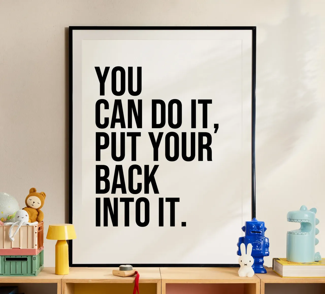 Vous pouvez le faire mettre votre dos citation poster avec cadre en plastique de Paigaam Studio