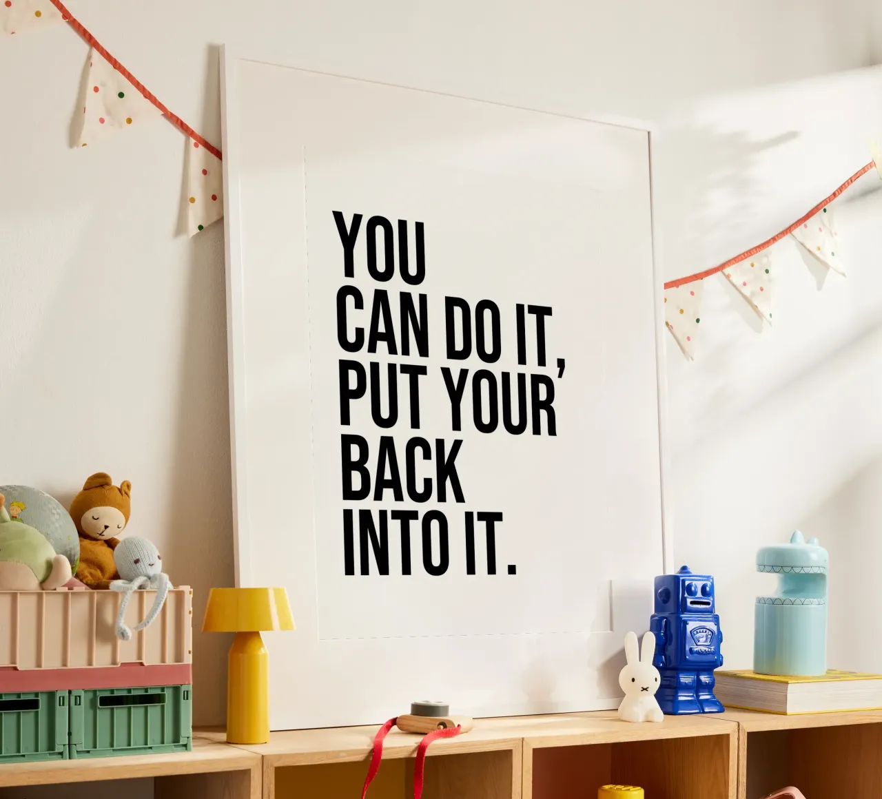 Vous pouvez le faire mettre votre dos citation poster avec cadre en plastique de Paigaam Studio