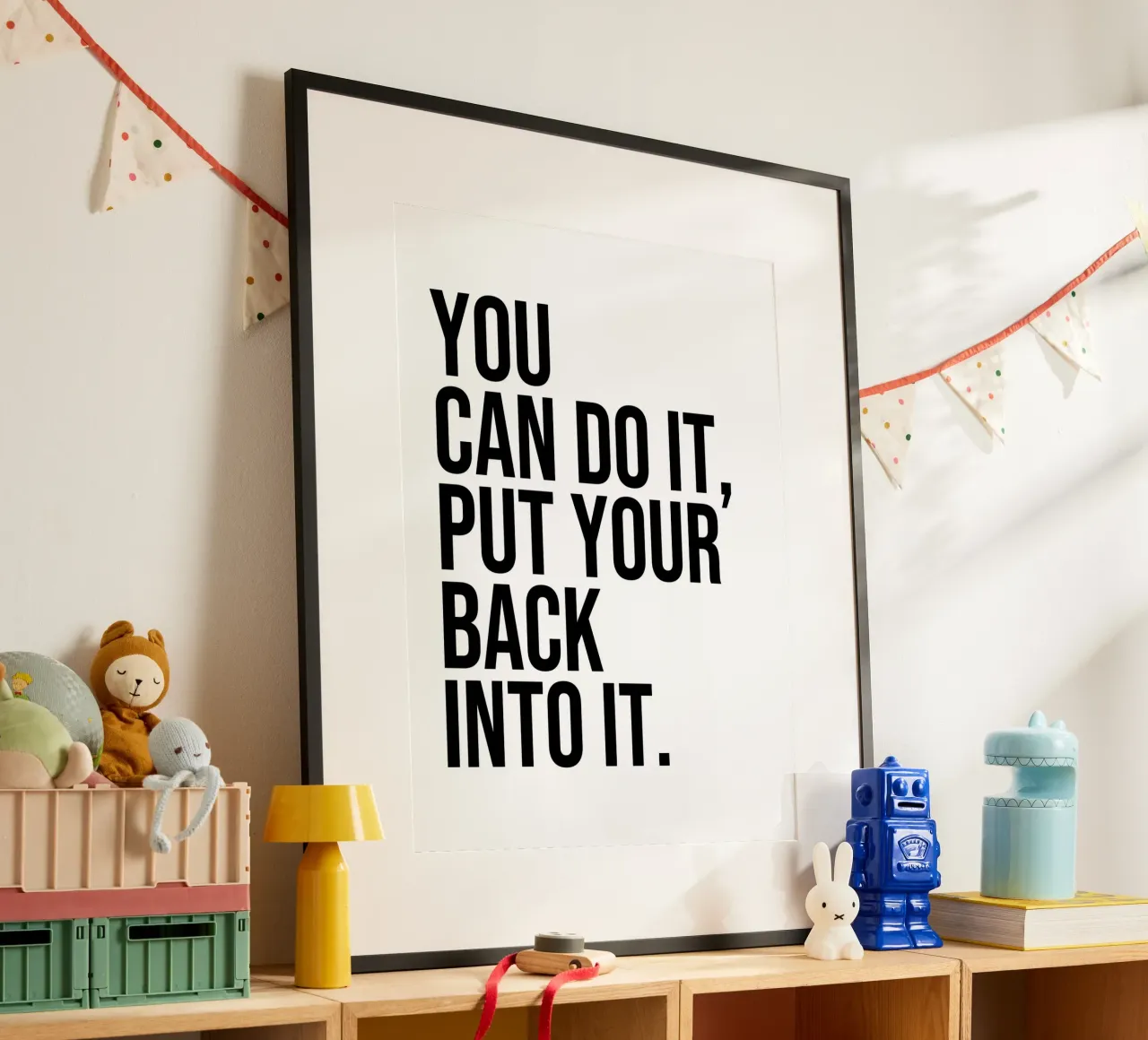 Vous pouvez le faire mettre votre dos citation poster avec cadre en plastique de Paigaam Studio