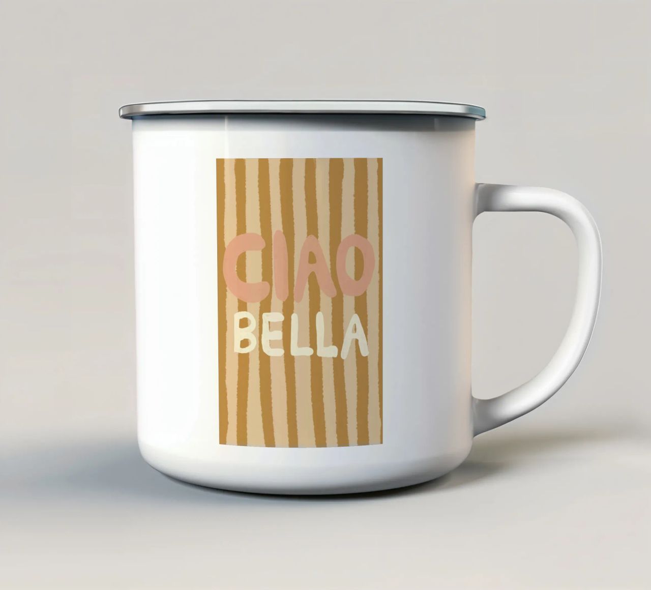 Ciao Bella braun rosa tazza in smalto da Studio Dolci