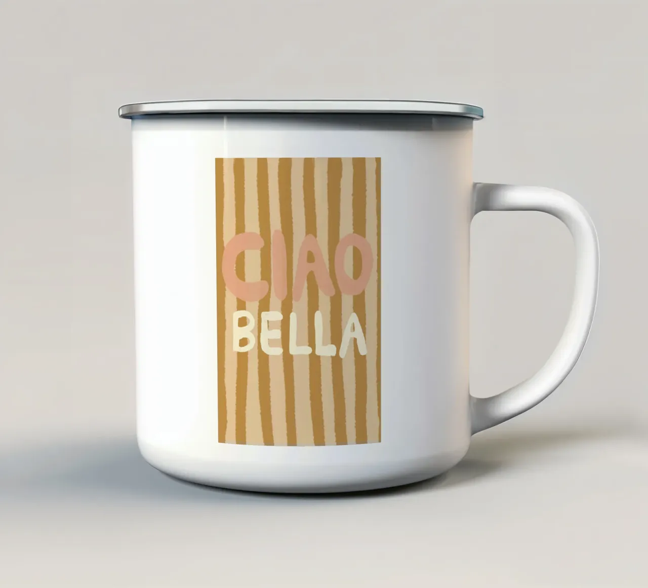 Ciao Bella braun rosa tazza in smalto da Studio Dolci