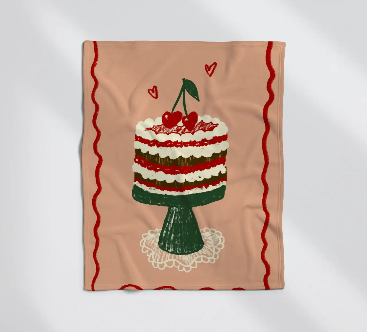 Kirsch-Torte fleece blanket by Studio Dolci