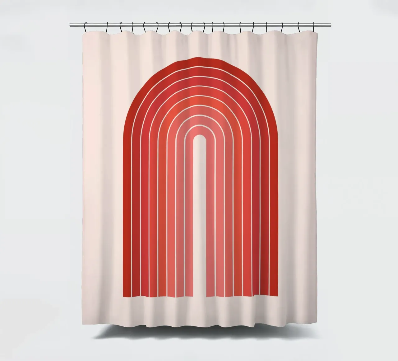 Roter Boho-Bogen Duschvorhang von Paigaam Studio