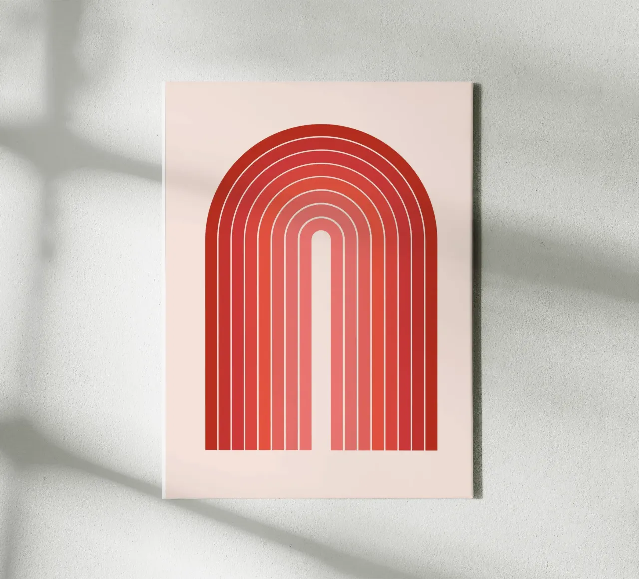 Red Boho arch canvas by Paigaam Studio