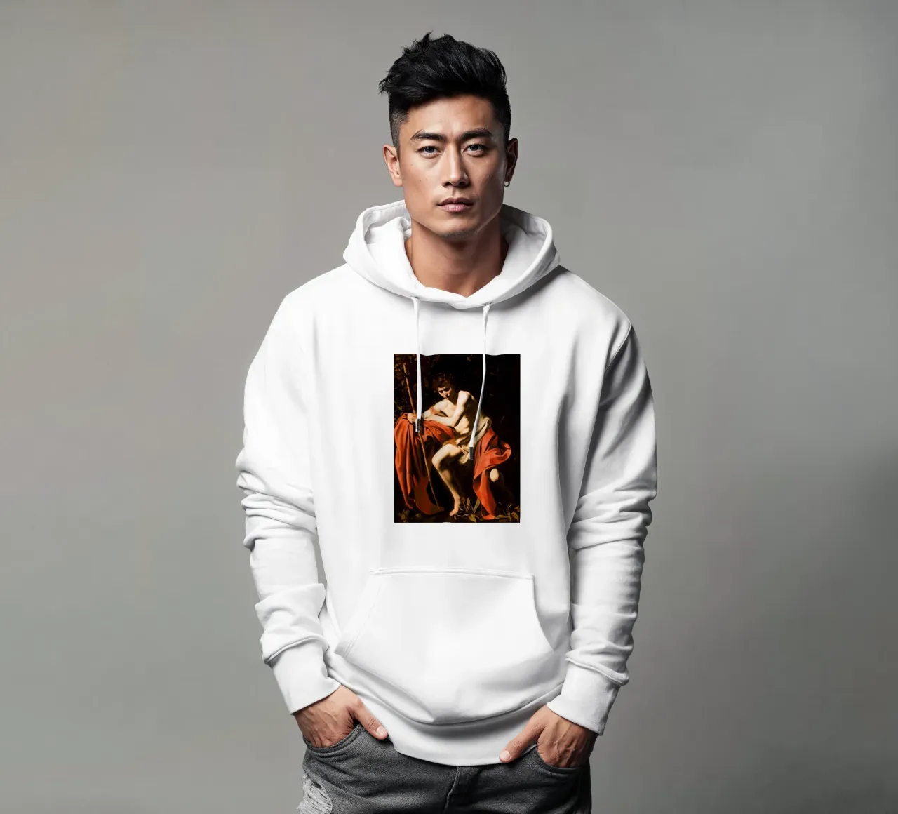Caravaggio - Johannes der Täufer in der Wüste, 1604 Hoodie von Timeless Artworks