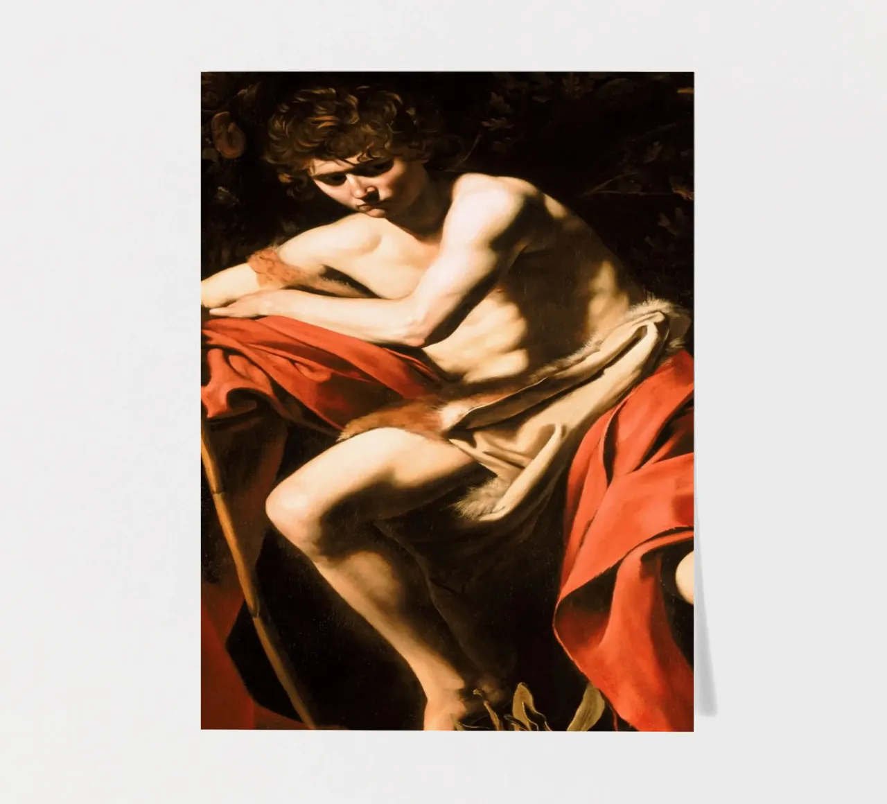 Caravaggio - Johannes der Täufer in der Wüste, 1604 Stickerbogen von Timeless Artworks
