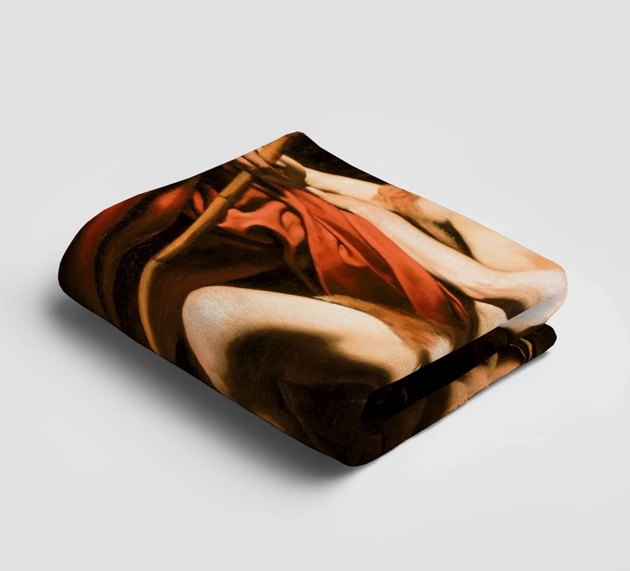 Caravaggio - John the Baptist in the Wilderness, 1604 towel by Timeless Artworks