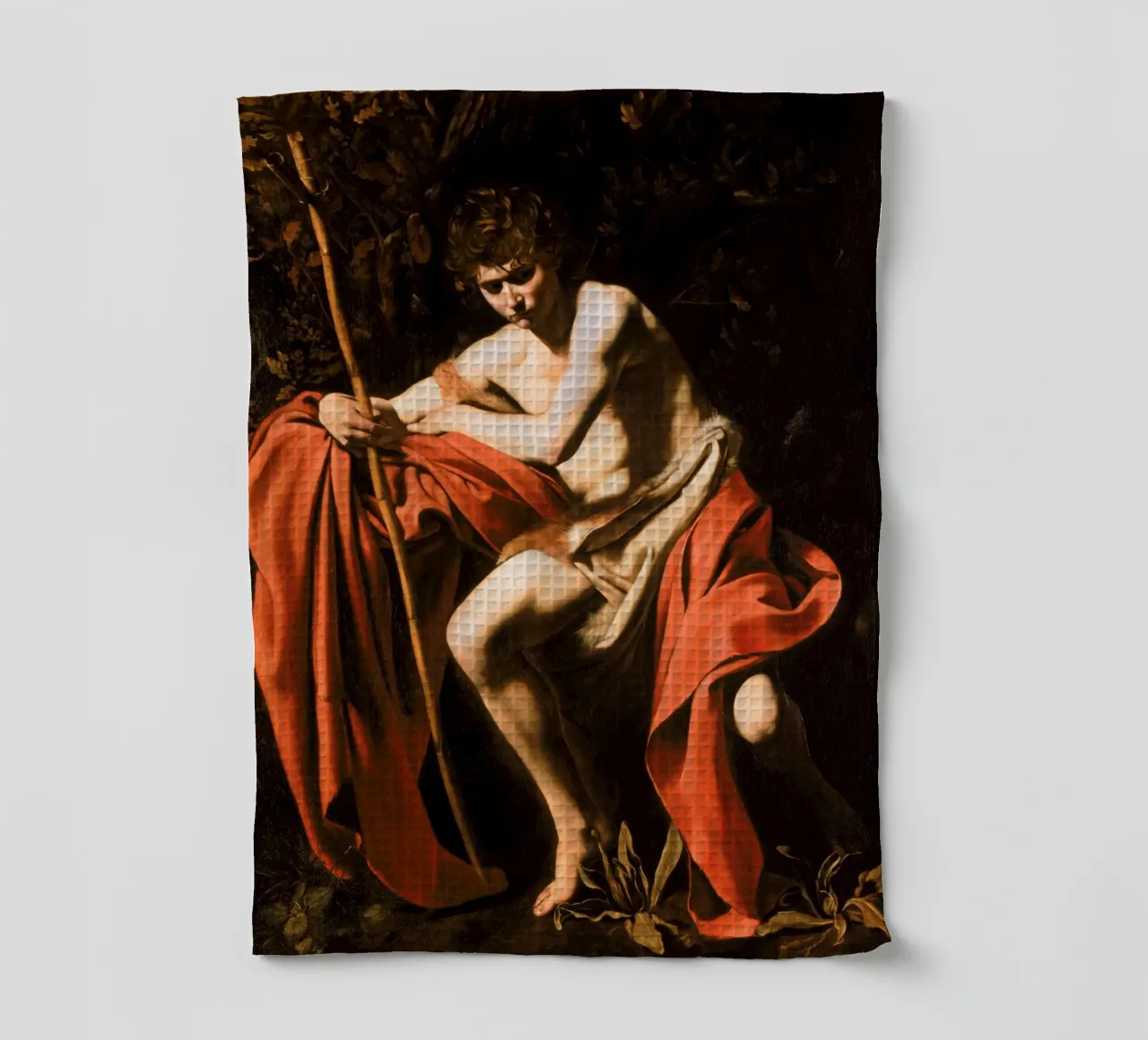 Caravaggio - Johannes der Täufer in der Wüste, 1604 Geschirrtuch von Timeless Artworks