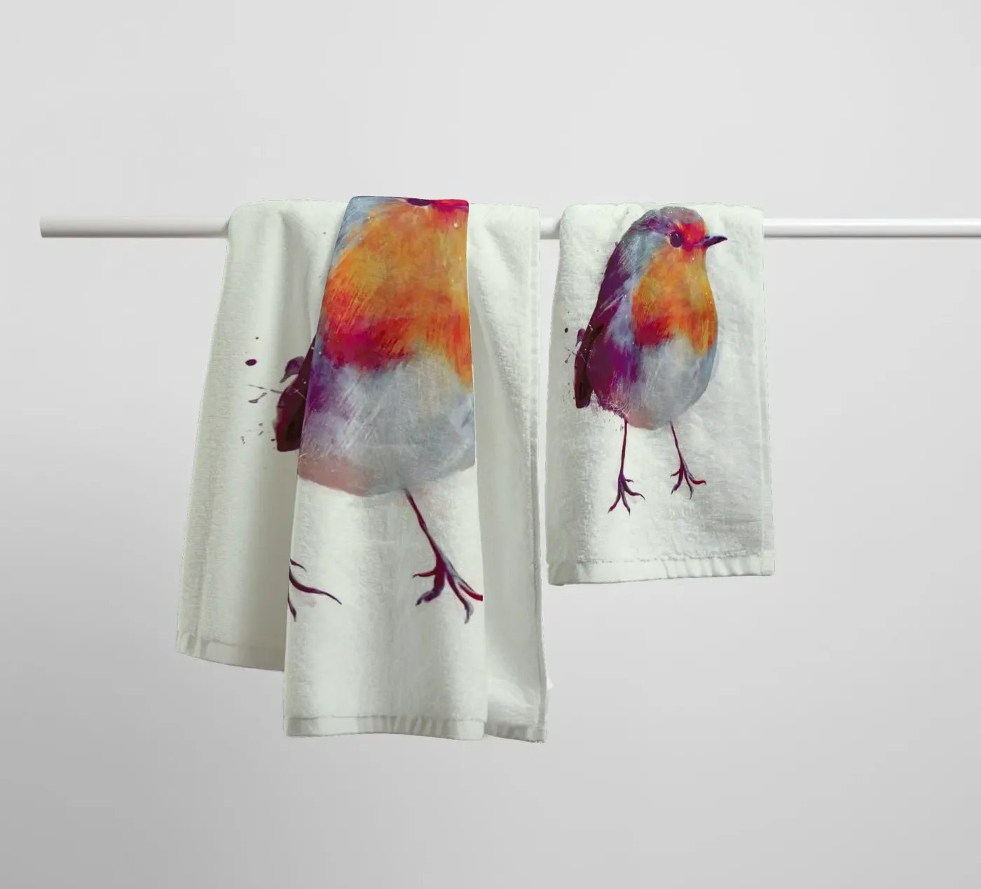 Winter Robin badhanddoek van Amy Hamilton