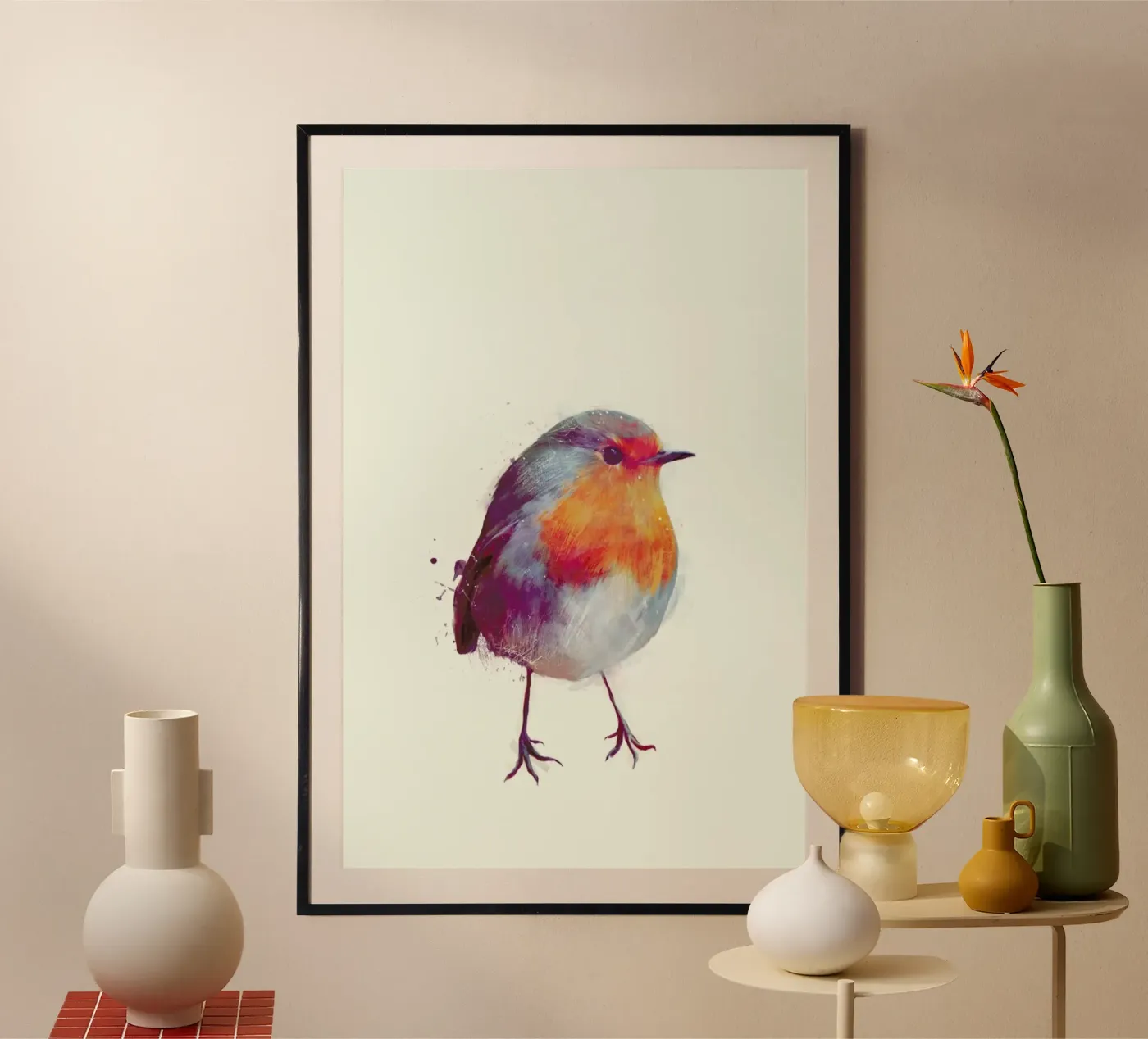 Winter Robin poster van Amy Hamilton