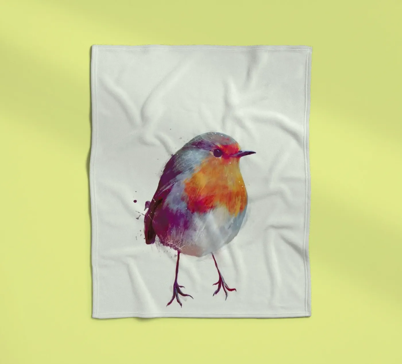 Winter Robin fleecedeken van Amy Hamilton