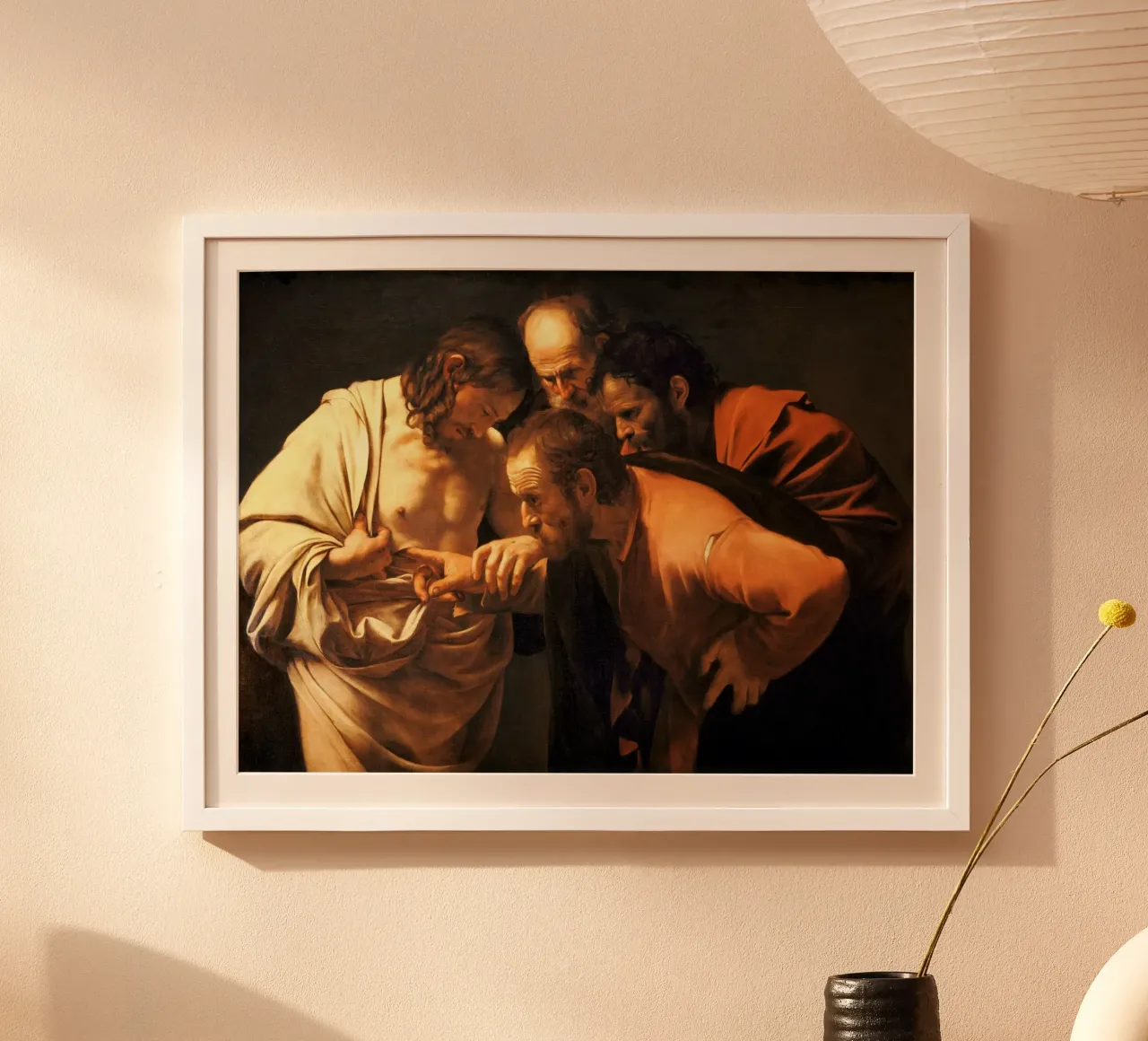 Caravaggio - De ongelooflijkheid van de heilige Thomas, 1609 hahnemühle van Timeless Artworks