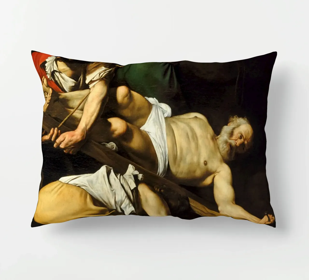Caravaggio - La crocifissione di San Pietro, 1601 cuscino da Timeless Artworks