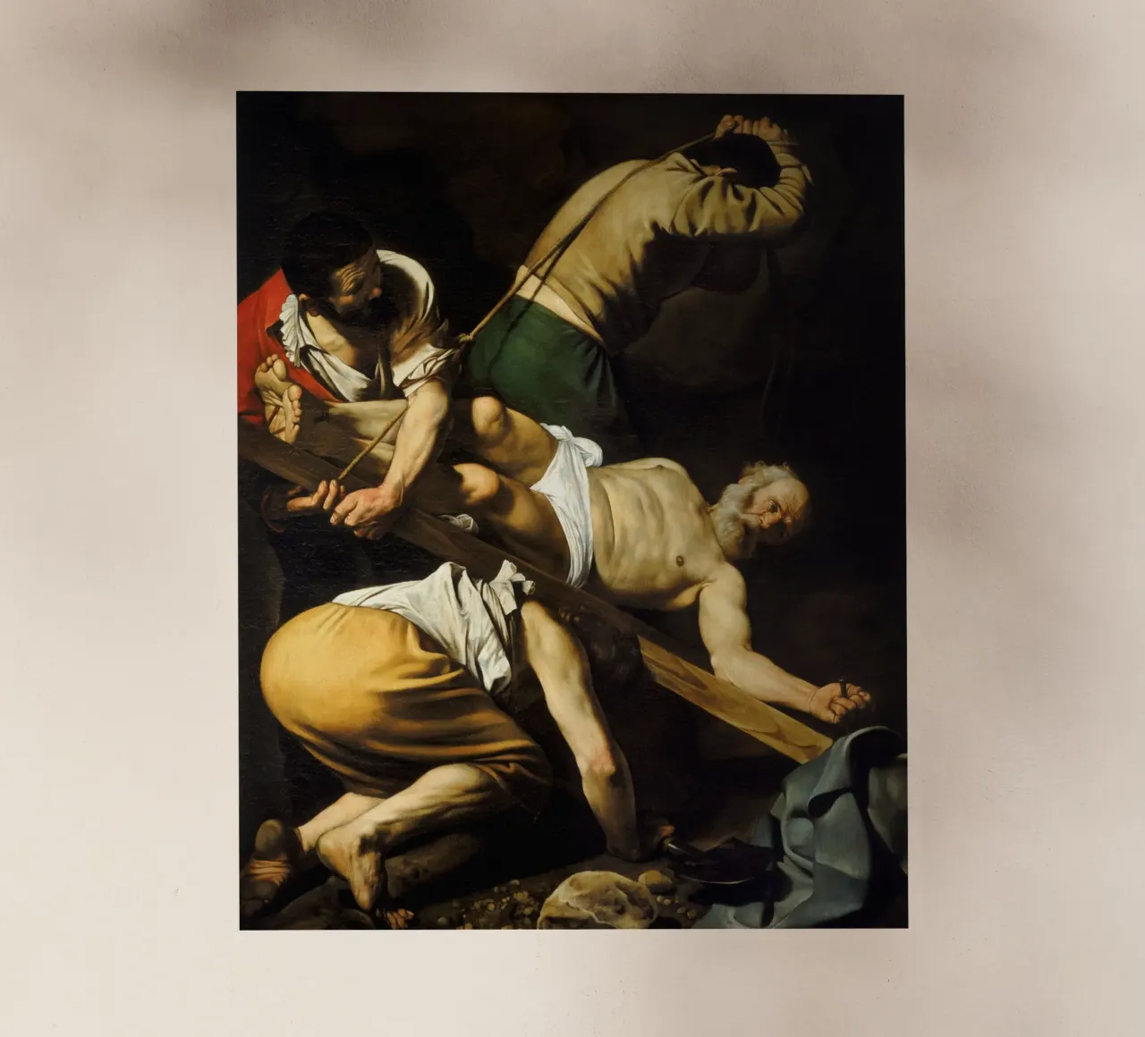 Caravaggio - La crocifissione di San Pietro, 1601 pellicola backlit da Timeless Artworks