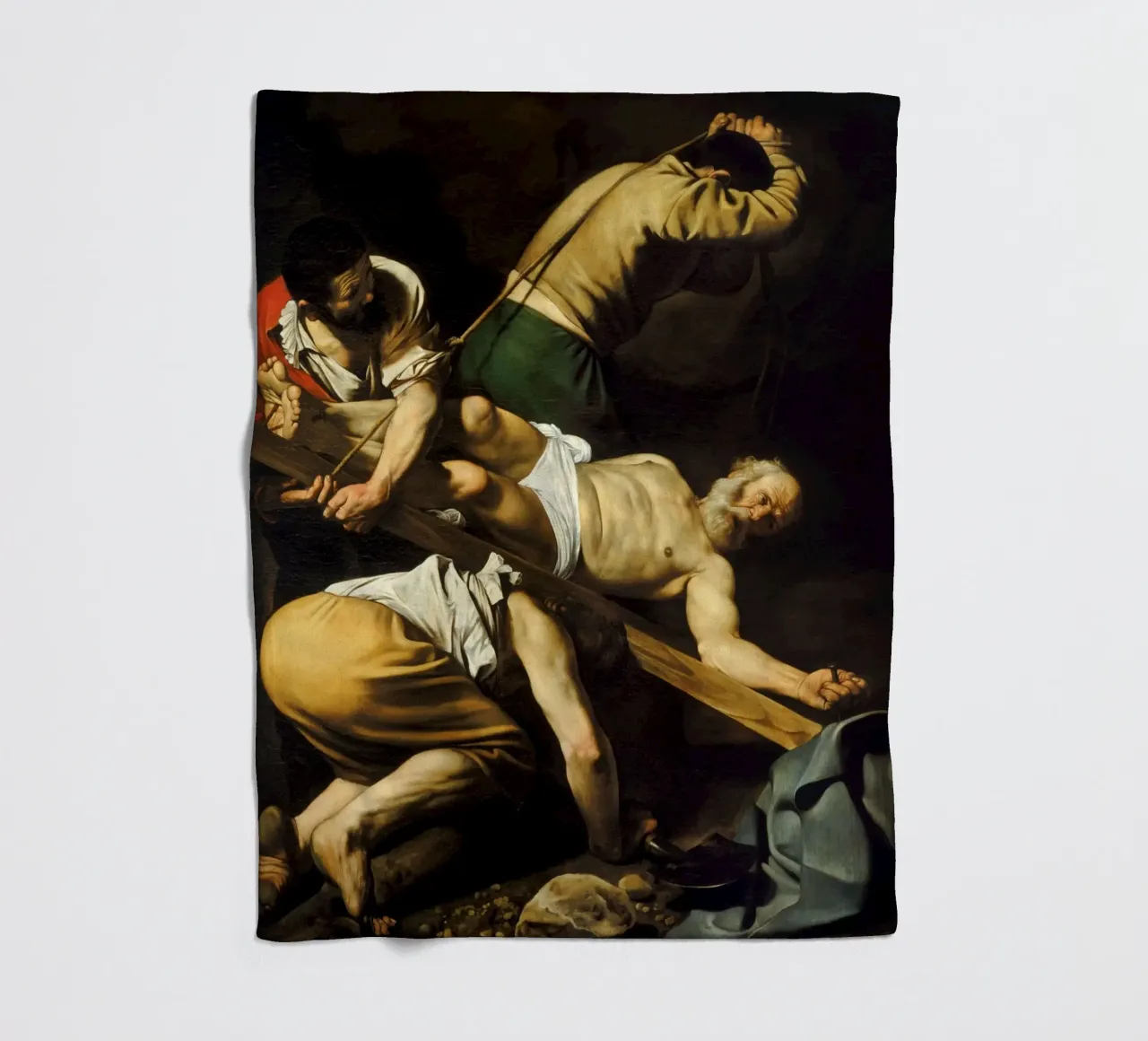 Caravaggio - La crocifissione di San Pietro, 1601 coperta in pile da Timeless Artworks