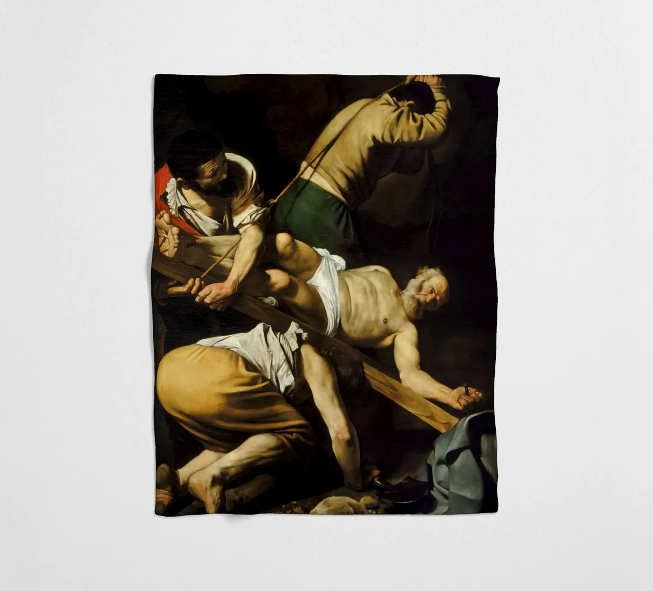 Caravaggio - La crocifissione di San Pietro, 1601 coperta in pile da Timeless Artworks