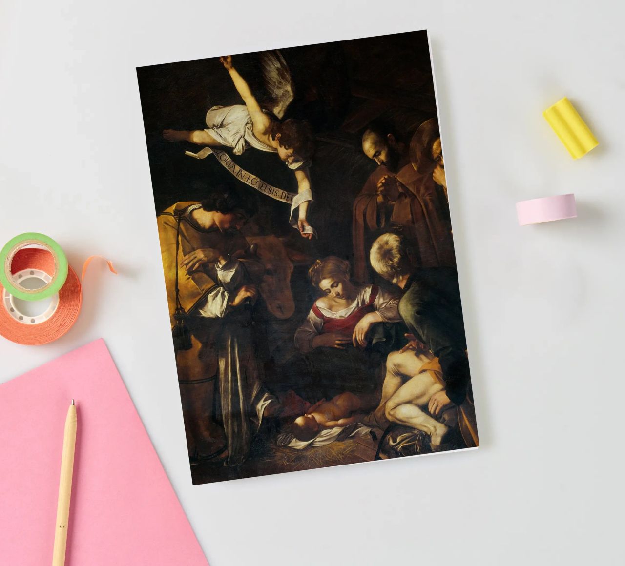 Caravaggio - Nativity with St. Francis notebook by Timeless Artworks