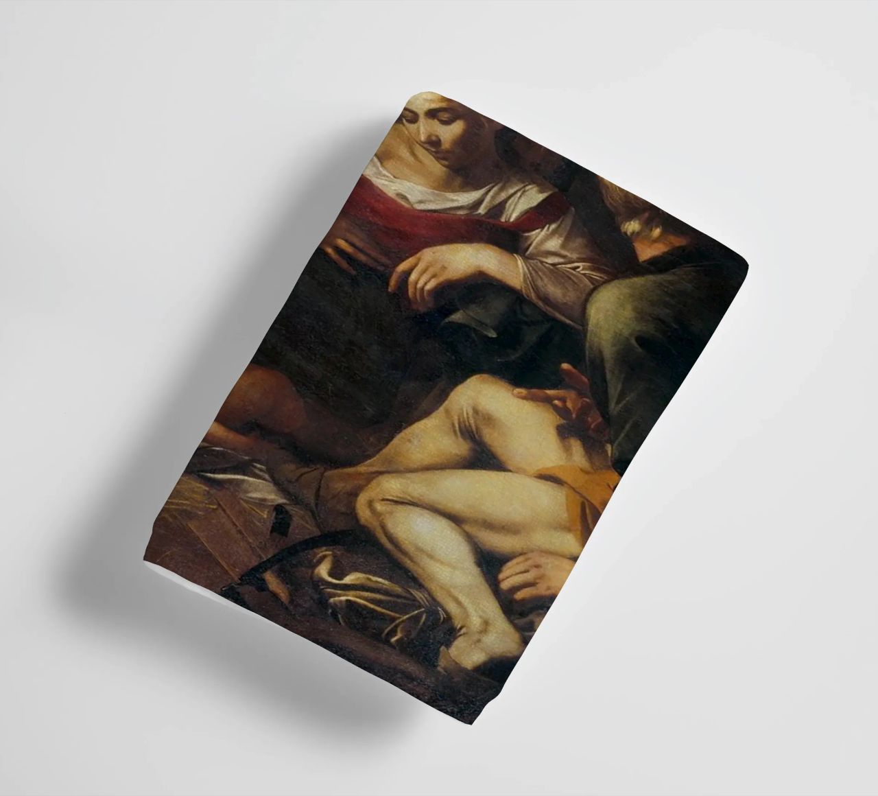 Caravaggio - Nativity with St. Francis towel by Timeless Artworks