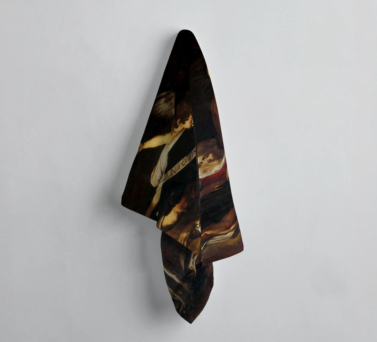 Caravaggio - Nativity with St. Francis towel by Timeless Artworks