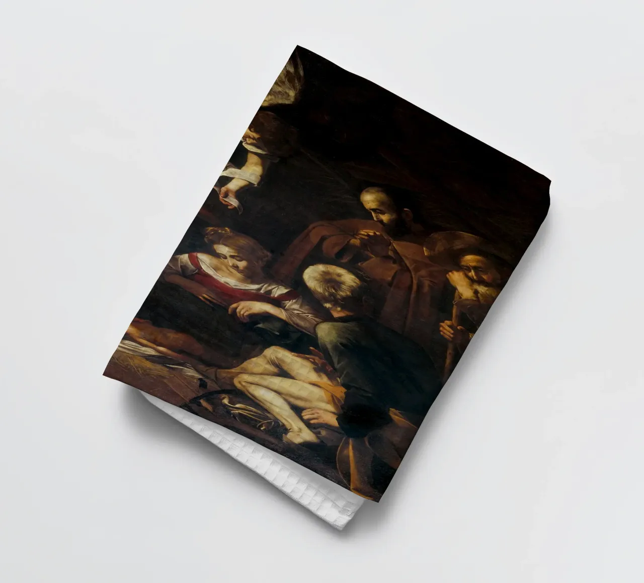Caravaggio - Krippe mit dem heiligen Franziskus Geschirrtuch von Timeless Artworks