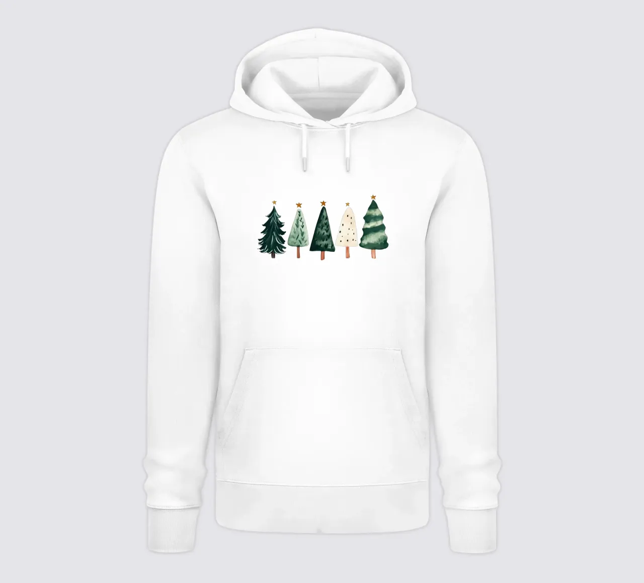 Cute Christmas Trees (Without Background) felpa con cappuccio da treechild
