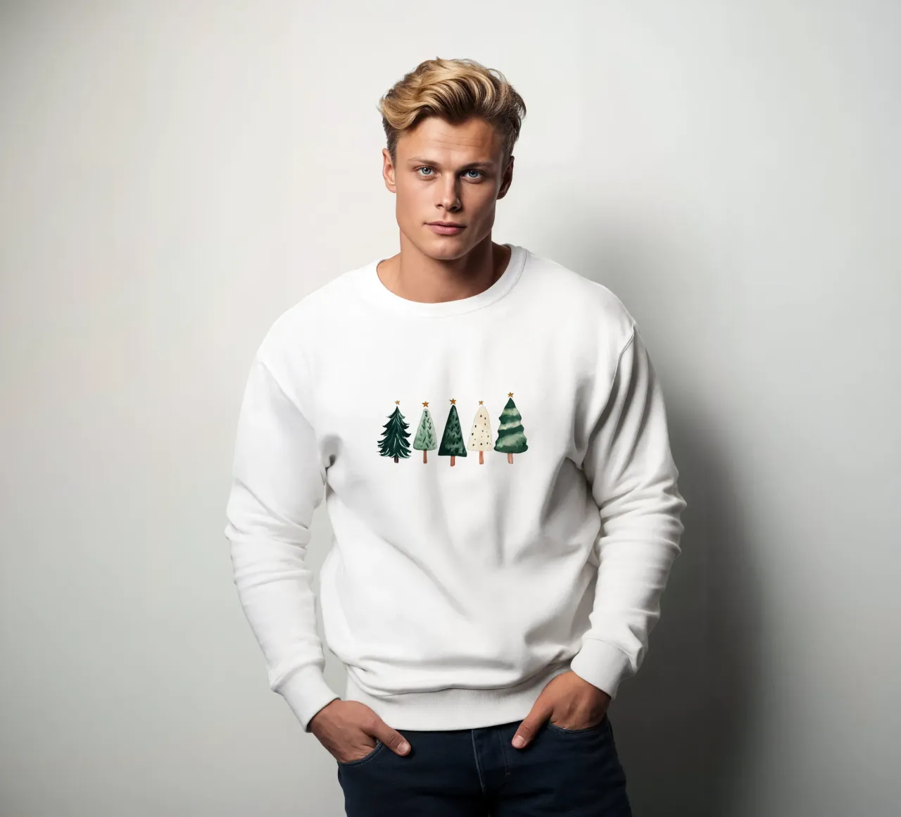 Cute Christmas Trees (Without Background) felpa da treechild