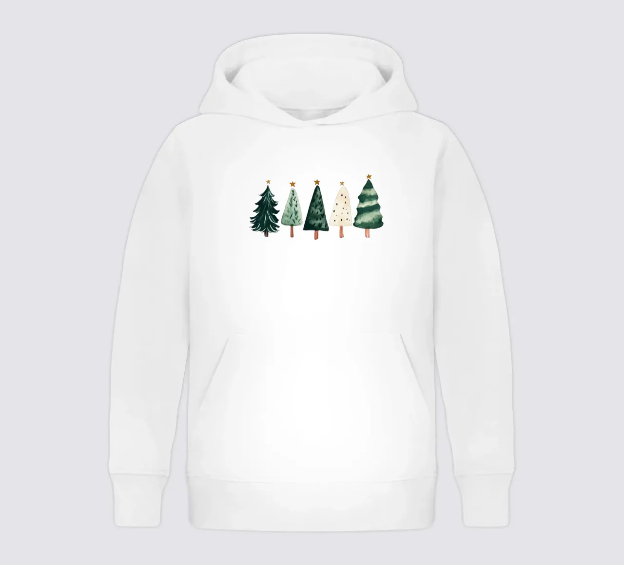 Cute Christmas Trees (Without Background) felpa bambino con cappuccio da treechild