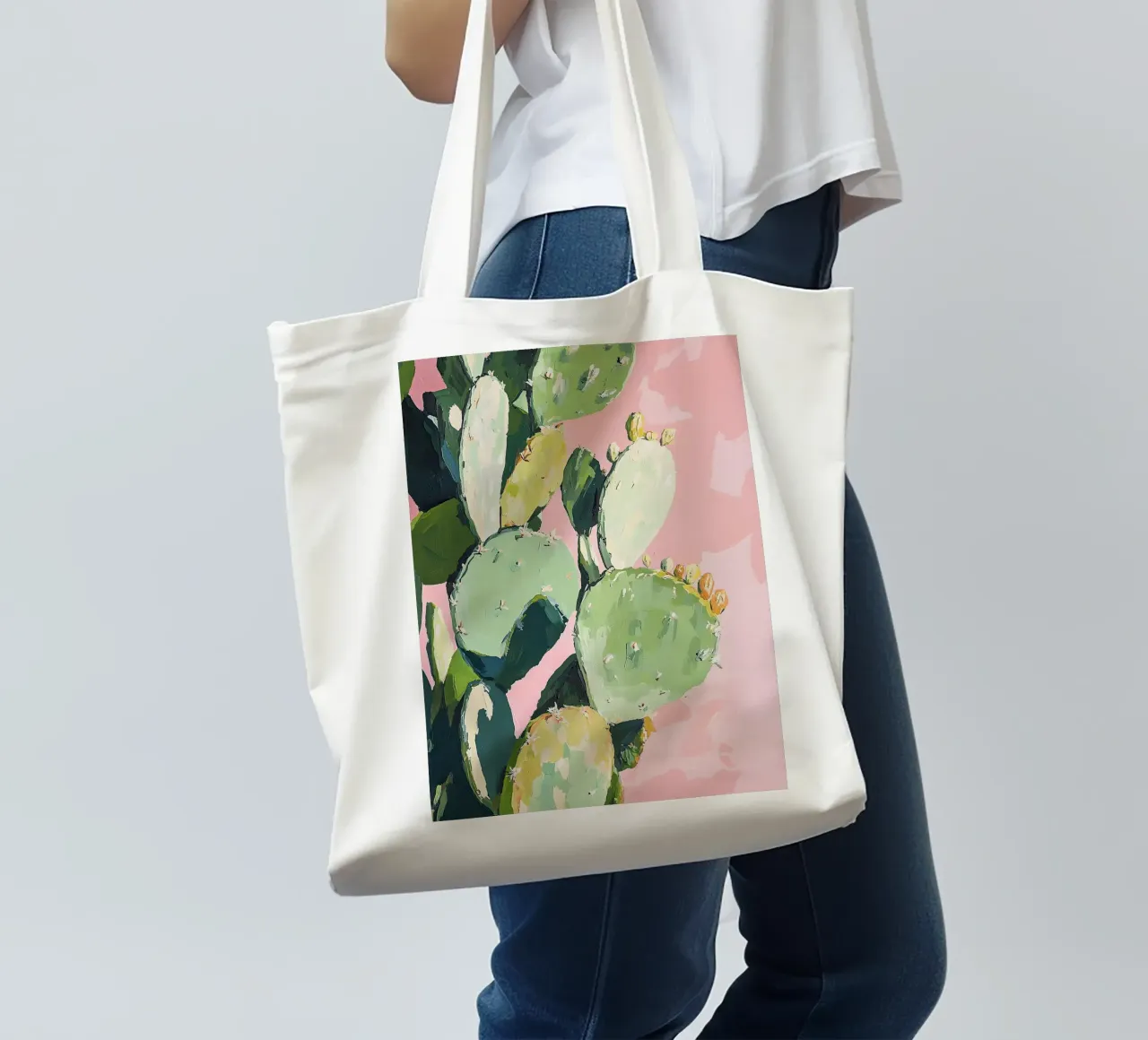 Cactus Rosa Preppy Botanico Dopamina Decor borsa in juta da Euphoria Theresa