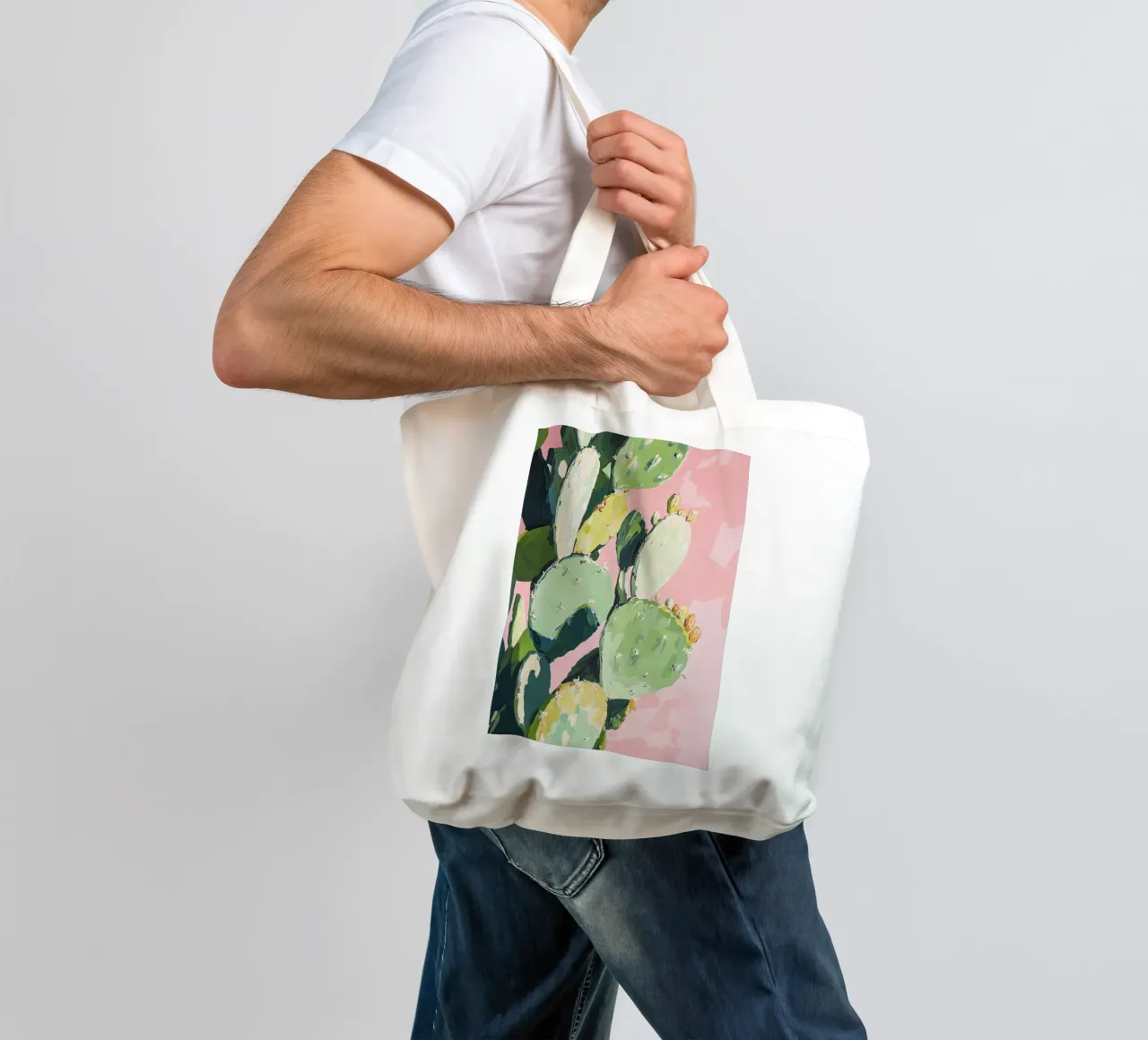 Cactus Rosa Preppy Botanico Dopamina Decor borsa in juta da Euphoria Theresa