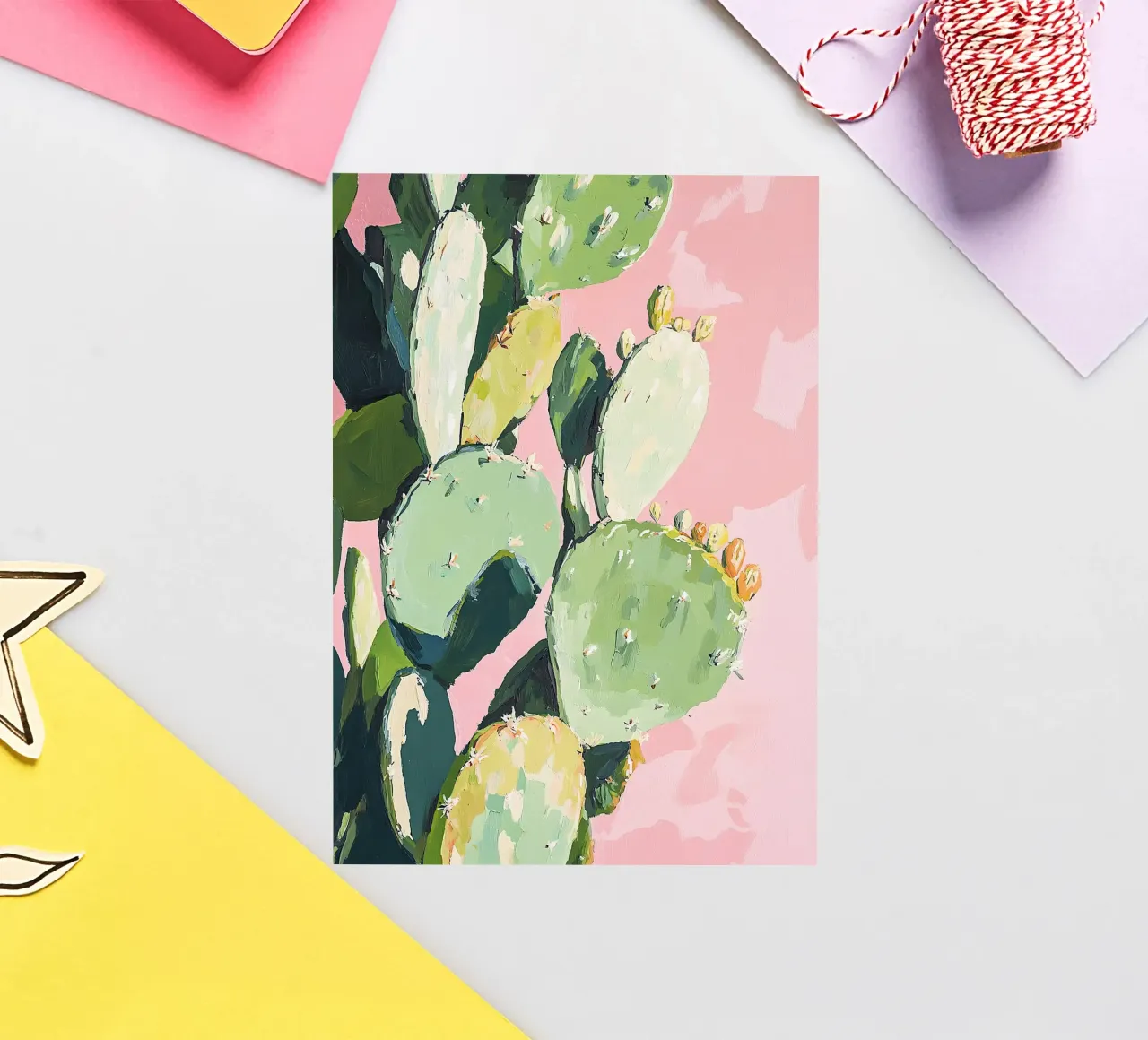 Cactus Rosa Preppy Botanico Dopamina Decor adesivo da Euphoria Theresa