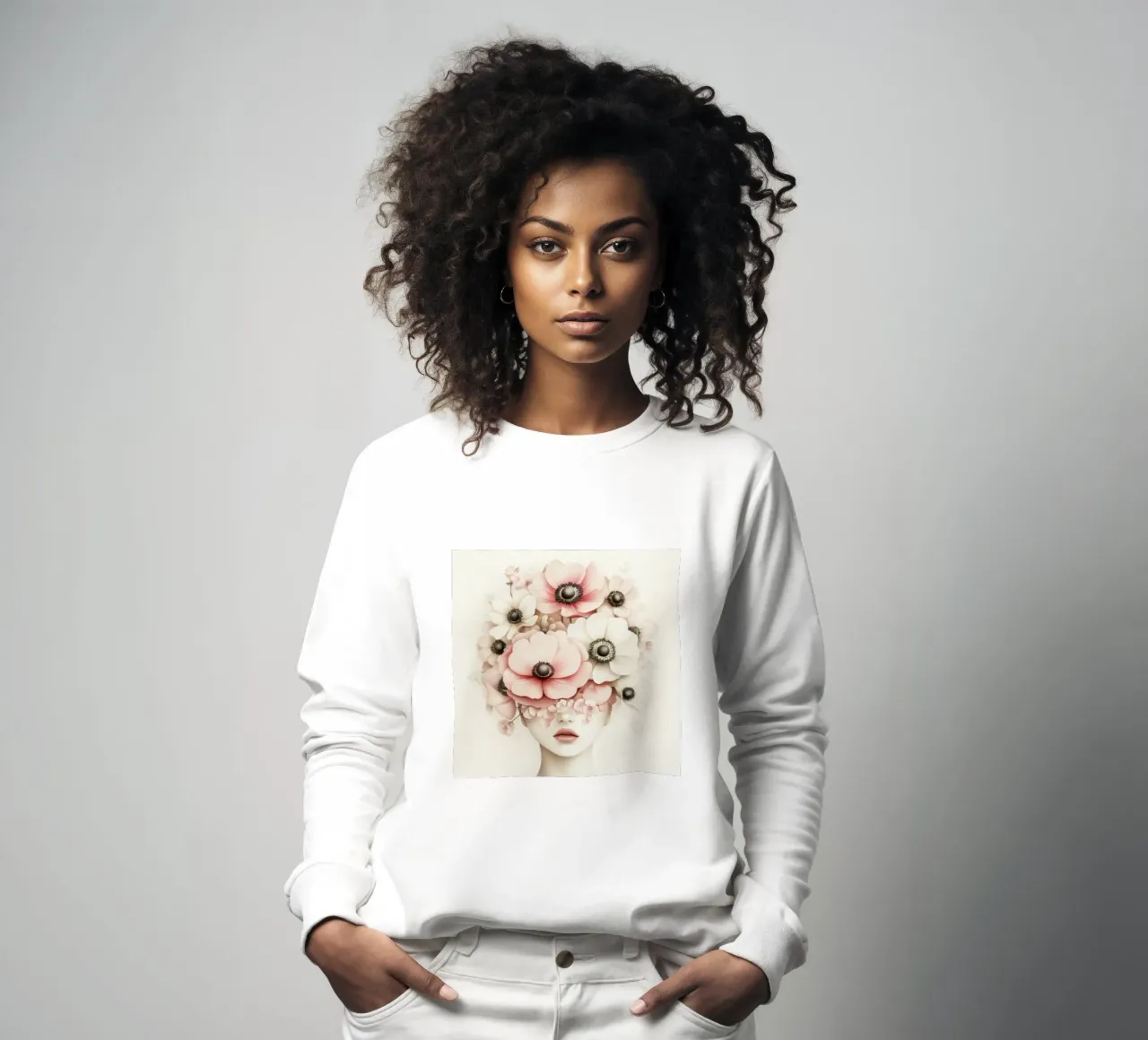 Ragazza incantevole con fiori felpa da Modern Muse