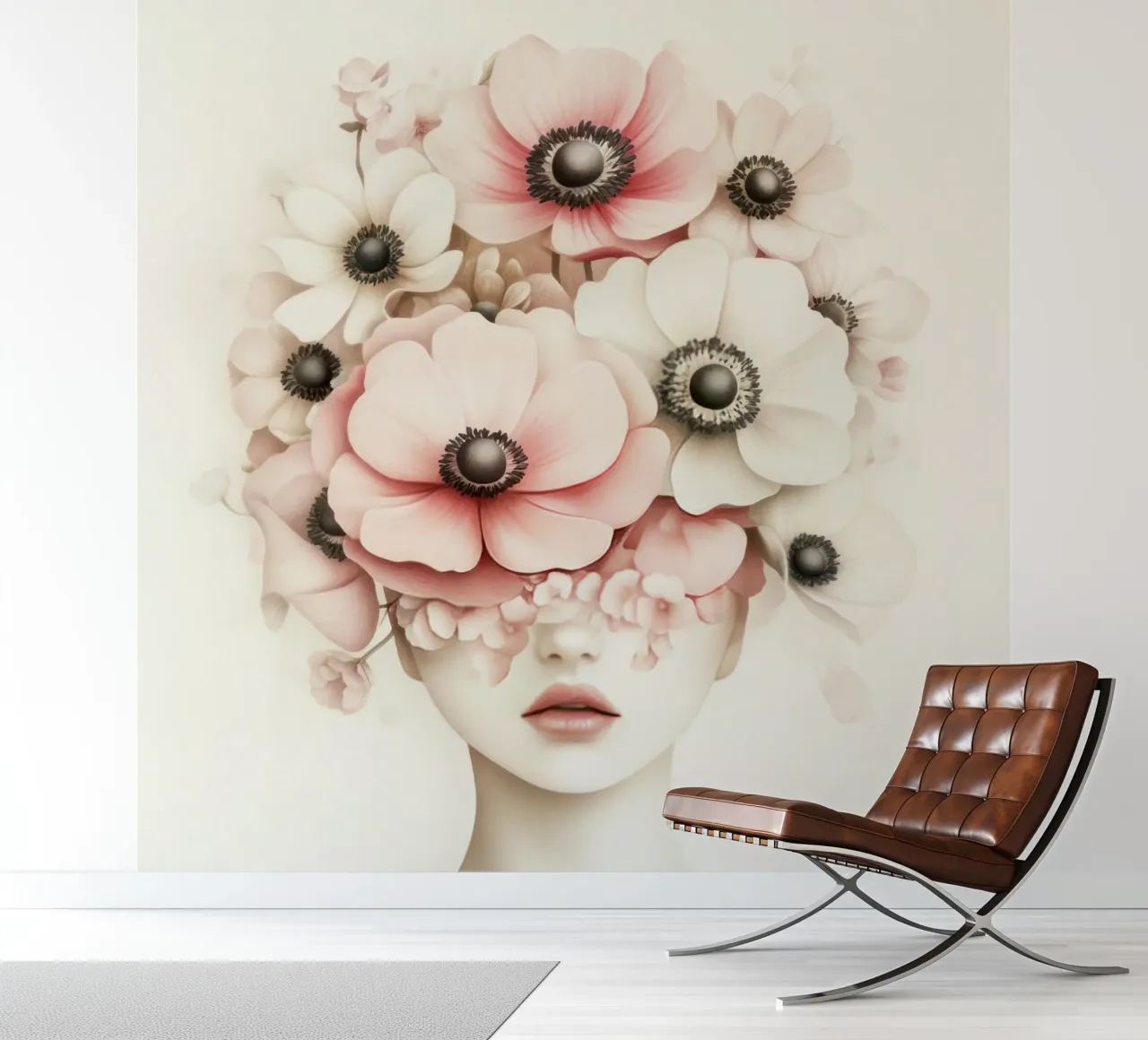 Enchanting Girl With Flowers photo wallpaper by Modern Muse