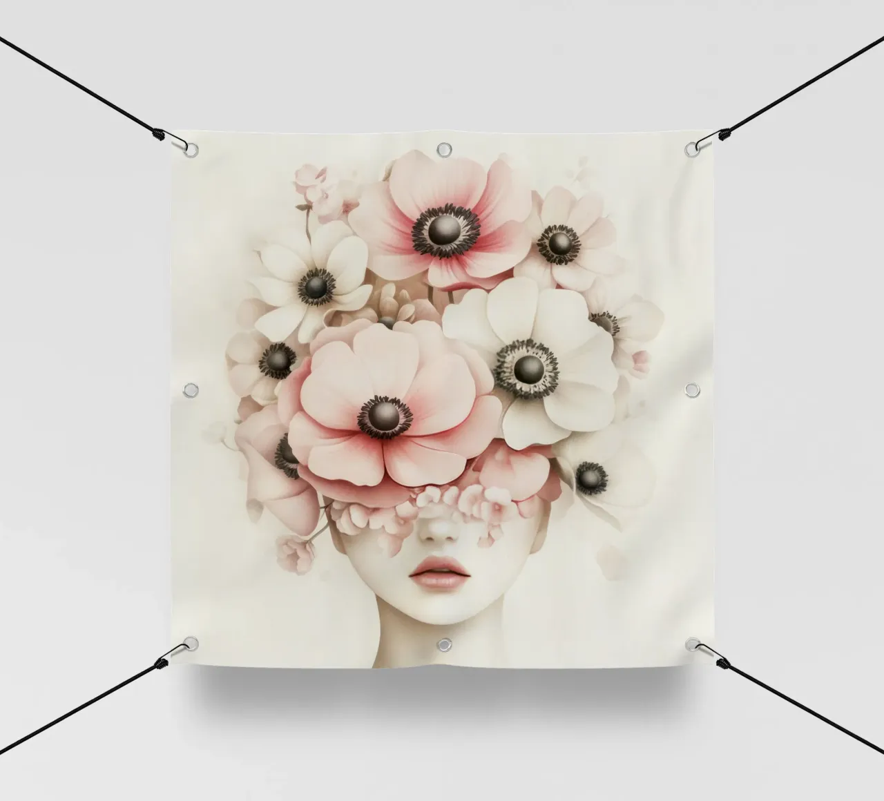 Ragazza incantevole con fiori telo in pvc da Modern Muse