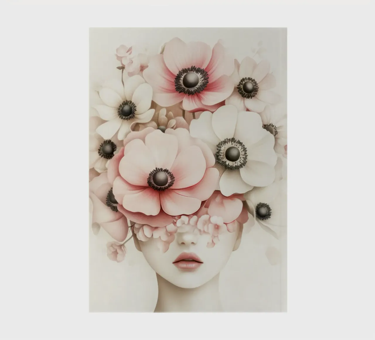 Enchanting Girl With Flowers notebook by Modern Muse