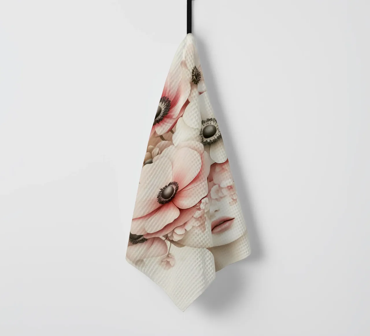 Ragazza incantevole con fiori canovaccio da cucina da Modern Muse