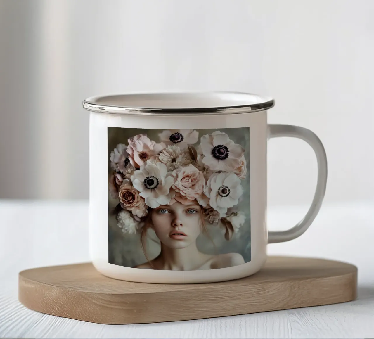 Velo di fiori tazza in smalto da Modern Muse